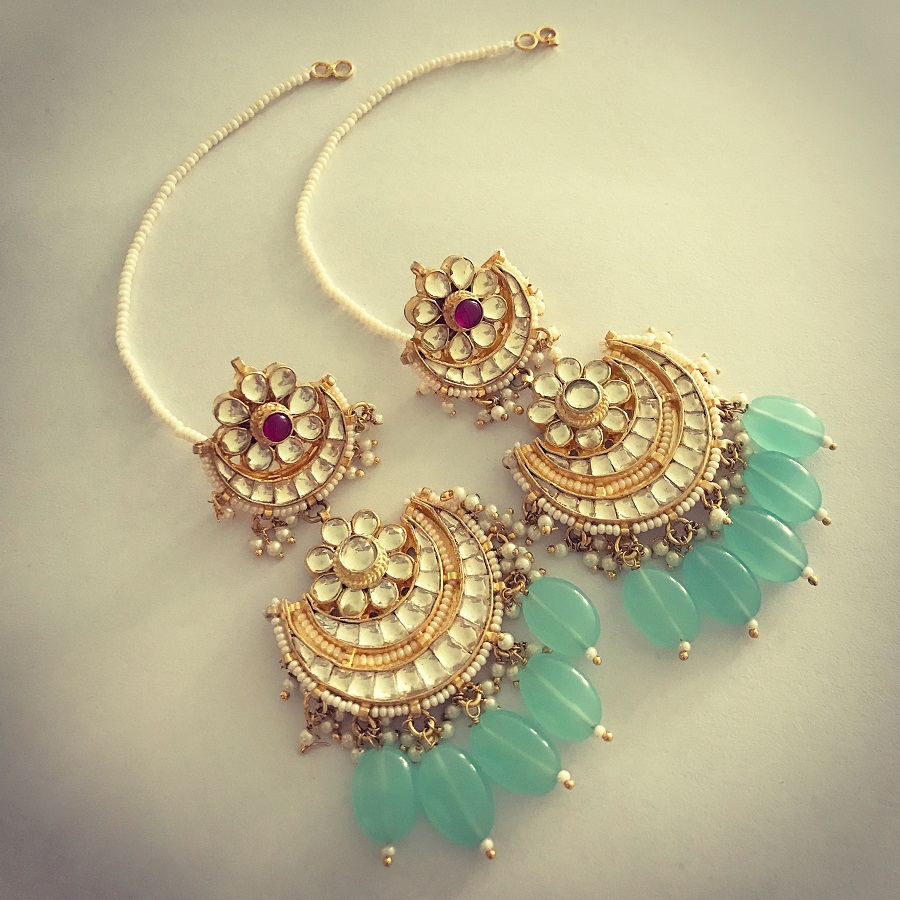 Imitation Designer Silver Oxidized Kundan Earrings Set For Women & Girls.  at Rs 102/pair | कुंदन इयररिंग in Mumbai | ID: 2850901796897